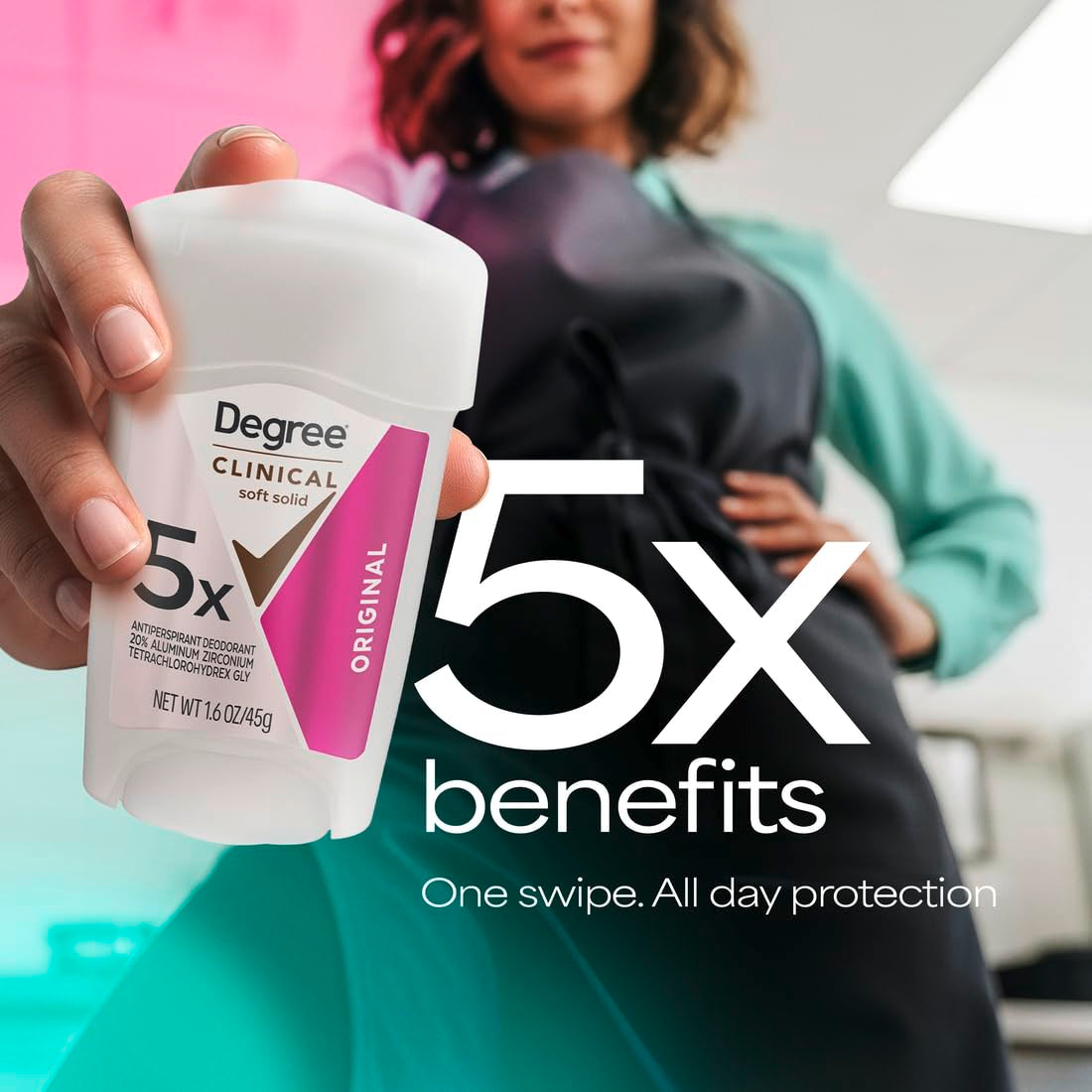 Clinical Protection Antiperspirant Deodorant 72-Hour Sweat & Odor Protection 5-In-1 Antiperspirant for Women 1.7 Oz