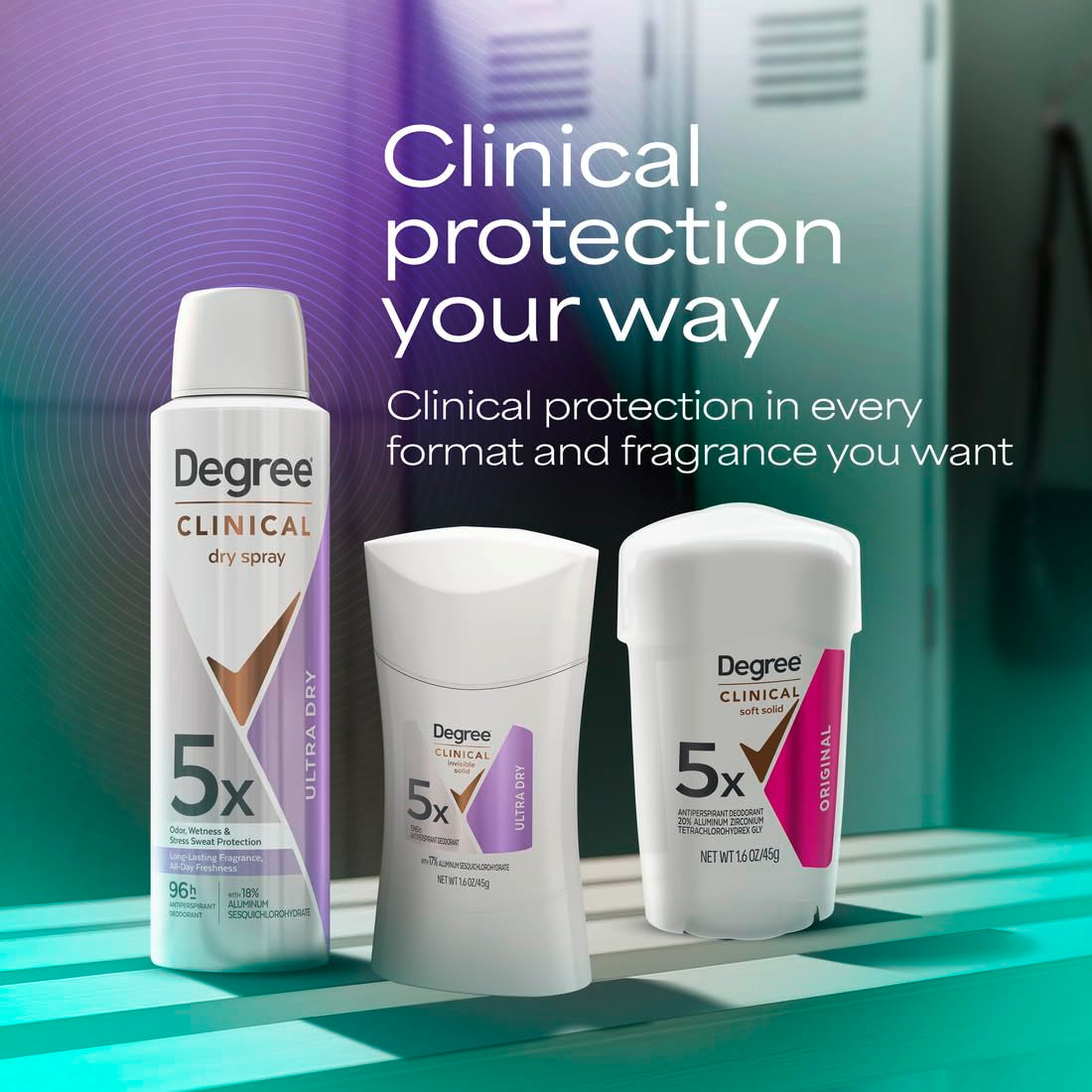 Clinical Protection Antiperspirant Deodorant 72-Hour Sweat & Odor Protection 5-In-1 Antiperspirant for Women 1.7 Oz